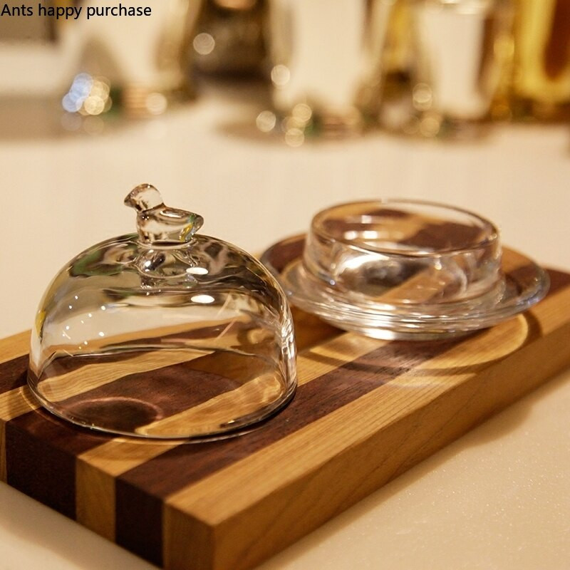 ptica staklene kutije za nakit Vjenčani prsten Kutija za sitnice s držačem kristala Naušnice Kutija za pohranu nakita Svijećnjak Zdjela za desert