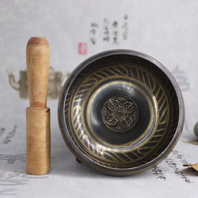 Νεπάλ Θιβετιανό Sing Bowl Himalayan Buddhist Yoga Meditation Tibetan Chanting Bowl Γιόγκα Μπολ Χάλκινο κοφτερό αυτί