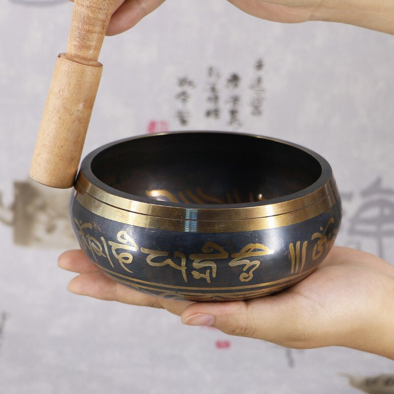 Nepálska tibetská spievajúca misa, himalájska budhistická joga, meditácia, tibetská spievajúca misa, misa na jogu, bronzová zvonkohra, vyberanie uší