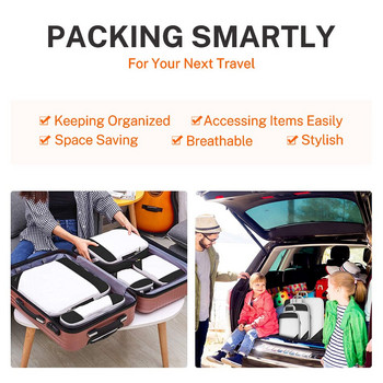 3 τεμ. Συμπιεσμένο σετ οργάνωσης αποθήκευσης ταξιδιού Mesh Visual Baggage Portable Packing Cubes Ελαφρύ τσαντάκι βαλίτσας