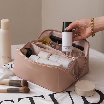 Prenosná cestovná kozmetická taška pre ženy, kozmetický organizér, vodotesná veľkokapacitná make-up taška, úložné puzdro na make-up pre ženy