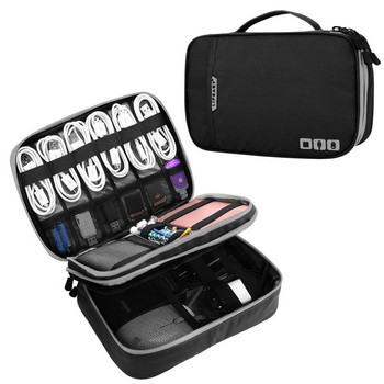 Многофункционална чанта за съхранение на дигитално оборудване за пътуване Мобилни захранващи слушалки USB кабел за данни Чанта за съхранение Органайзер за джаджи
