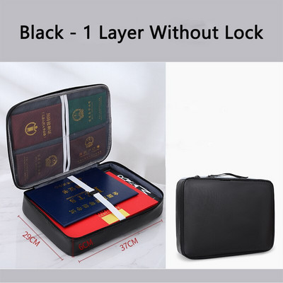 Ugunsdroši somas Ūdensnecaurlaidīgs naudas seifs Monētu organizatora soma komplekts Dokumentu glabāšana Vērtslietām-Valūtas Atslēgas Karte Pase Mājas seifs