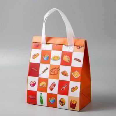 StoBag 10db Ebéddoboz táska Csomagolás Nem szőtt hordozható hordtáska Élelmiszer Ital Tárolás Szállítás Hűtő Hordtasak Embléma Egyedi