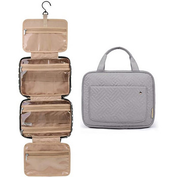Водоустойчива дамска чанта за съхранение на гримове Пътна чанта за тоалетни принадлежности с кука за закачане Преносима ръчна чанта Органайзер за съхранение при пътуване