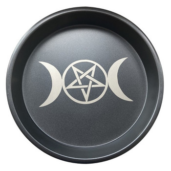 Astrology Moon Star Phase Candlestick Table Altar Plate Steel Candleholder Διακοσμητικός δίσκος αποθήκευσης Divination Wicca