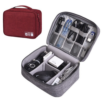 Nešiojamas kelionių duomenų kabelio krepšys Skaitmeninis USB įtaiso organizatorius įkroviklis ausinių laikymo dėžutė U diskas Power Bank užtrauktuku saugojimo krepšys