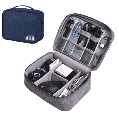 Nešiojamas kelionių duomenų kabelio krepšys Skaitmeninis USB įtaiso organizatorius įkroviklis ausinių laikymo dėžutė U diskas Power Bank užtrauktuku saugojimo krepšys