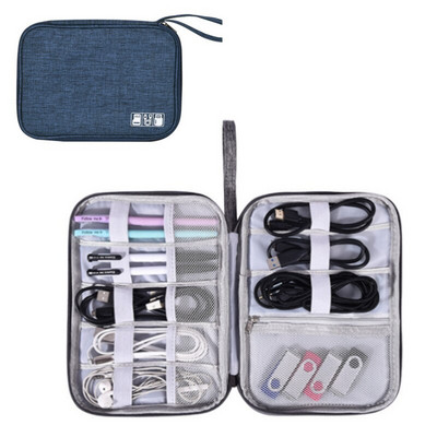 Nešiojamas kelionių duomenų kabelio krepšys Skaitmeninis USB įtaiso organizatorius įkroviklis ausinių laikymo dėžutė U diskas Power Bank užtrauktuku saugojimo krepšys