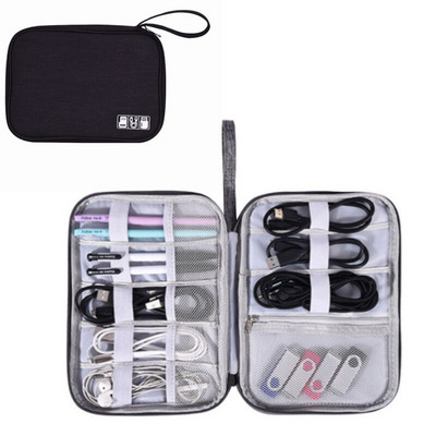 Nešiojamas kelionių duomenų kabelio krepšys Skaitmeninis USB įtaiso organizatorius įkroviklis ausinių laikymo dėžutė U diskas Power Bank užtrauktuku saugojimo krepšys