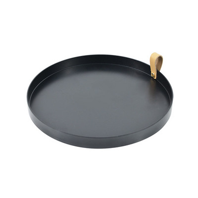 Plastmasas ziemeļvalstu baltā apaļa rotaslietu paplāte Dzīvojamā istaba virtuves galds Ēdienu gredzenu paplātes Uzglabāšanas dīvāna paliktnis ar roktura dekoru