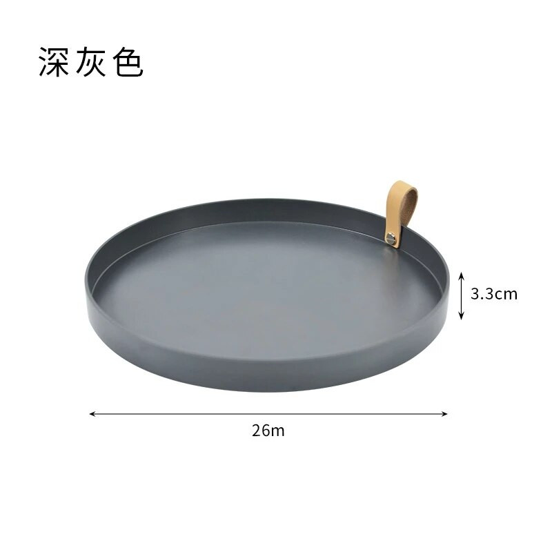 Plastmasas ziemeļvalstu baltā apaļa rotaslietu paplāte Dzīvojamā istaba virtuves galds Ēdienu gredzenu paplātes Uzglabāšanas dīvāna paliktnis ar roktura dekoru