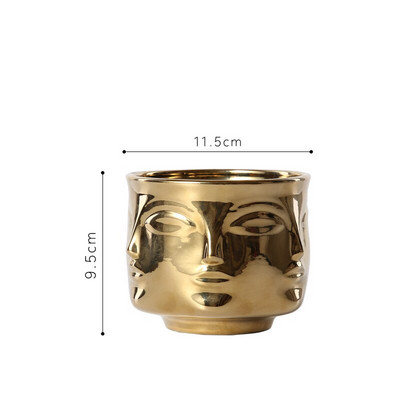 Šiaurės šalių keramikos puošmena Žmogaus veidas Vazoninis augalas Vaza Dekoracija Abstraktūs amatai Namų laikymo dubuo Menas Desktop Ornament Dovana