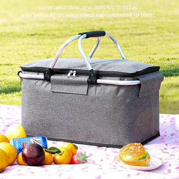 Многофункционални сгъваеми чанти за пикник, къмпинг, обяд, изолирана охладителна кутия с голям капацитет, хладна кошница, преносима кошница за съхранение на открито