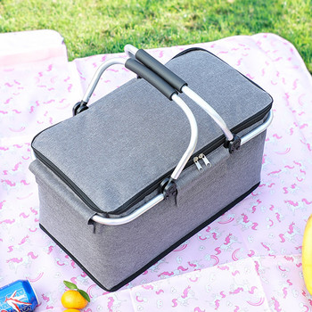 Многофункционални сгъваеми чанти за пикник, къмпинг, обяд, изолирана охладителна кутия с голям капацитет, хладна кошница, преносима кошница за съхранение на открито