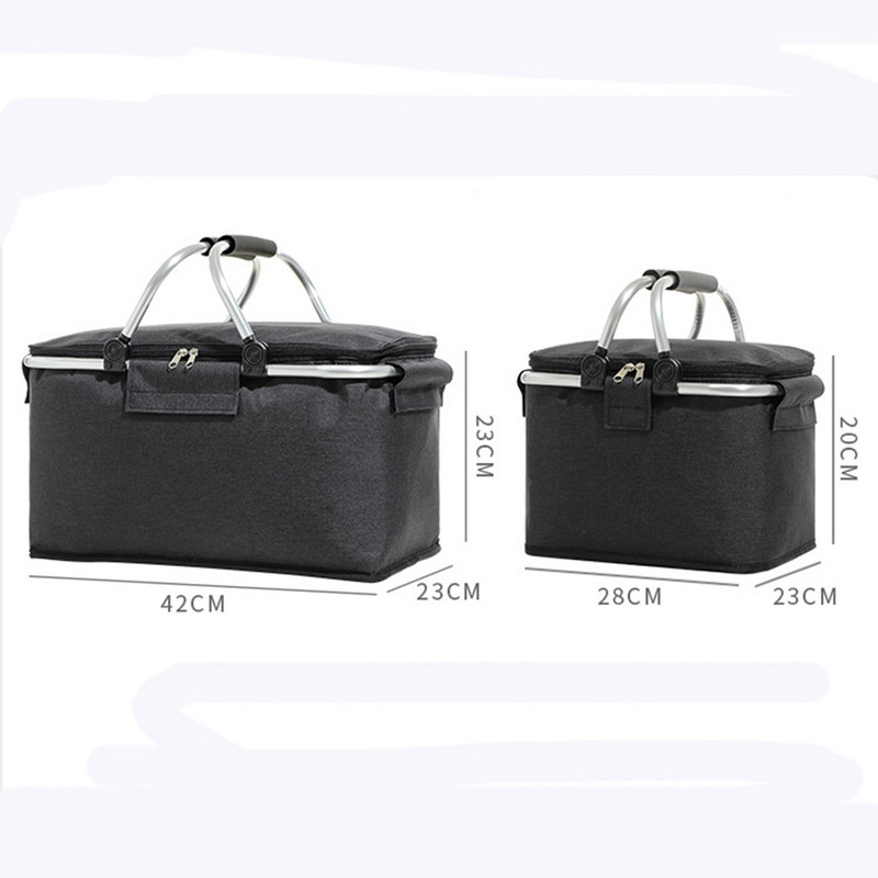 Daugiafunkciniai sulankstomi iškylų kempingo pietų krepšiai, didelės talpos izoliuota aušintuvo dėžutė, skirta vėsinti, nešiojama lauke
