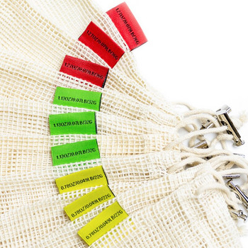 Комплект памучни мрежести торбички за зеленчуци Многократна чанта за пазаруване на хранителни стоки Екологична мрежеста чанта с шнур