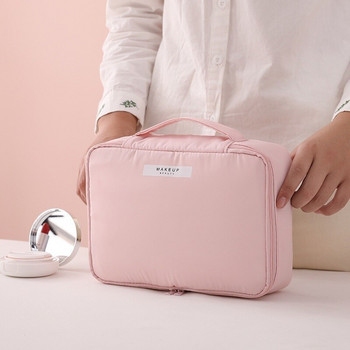 Чанта за гримове за жени Органайзер за тоалетни принадлежности Водоустойчива торбичка за съхранение на гримове за пътуване Женска преносима козметична кутия с голям капацитет