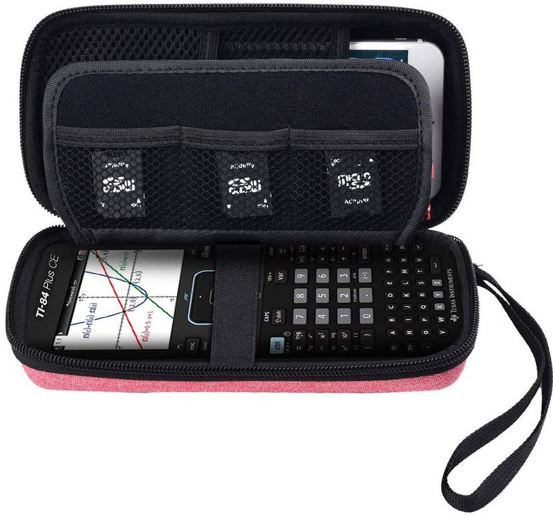 Utazótok Texas Instruments Ti-84 plus/TI-83 Plus/HP Prime grafikus számológéphez, nagy kapacitású tollakhoz, kábelekhez