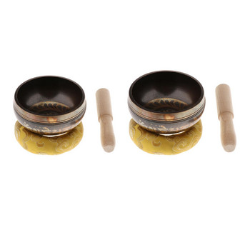 Chakra Tuned Brass Singing Bowls with Cushion and Singing Bowl Mallet Set για