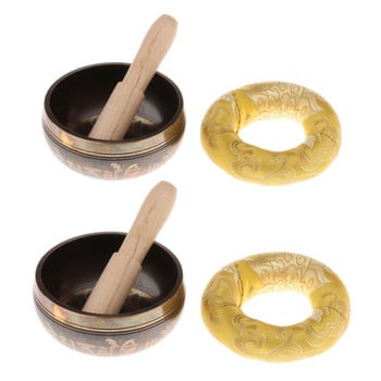 Chakra Tuned Brass Singing Bowls with Cushion and Singing Bowl Mallet Set για