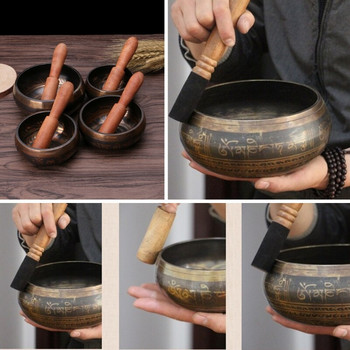 Buddhism Tibetan Singing Bowl Set Yoga Copper Chakra Διαλογισμός Δώρο για Υπνοδωμάτιο στο σπίτι Διακόσμηση επιφάνειας εργασίας σαλονιού