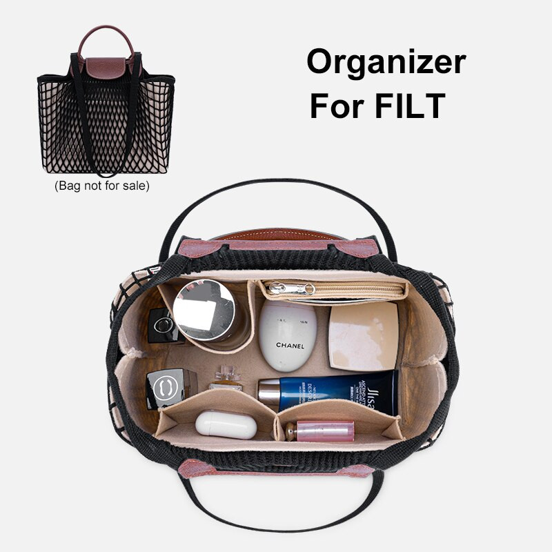 Pentru Longchamp FILT Net Shopper Geantă din pâslă Poșetă Insert Organizator Femei Călătorie Geantă de mână Interior Shaper Tote Bag Căptușeală Despărțitor de depozitare