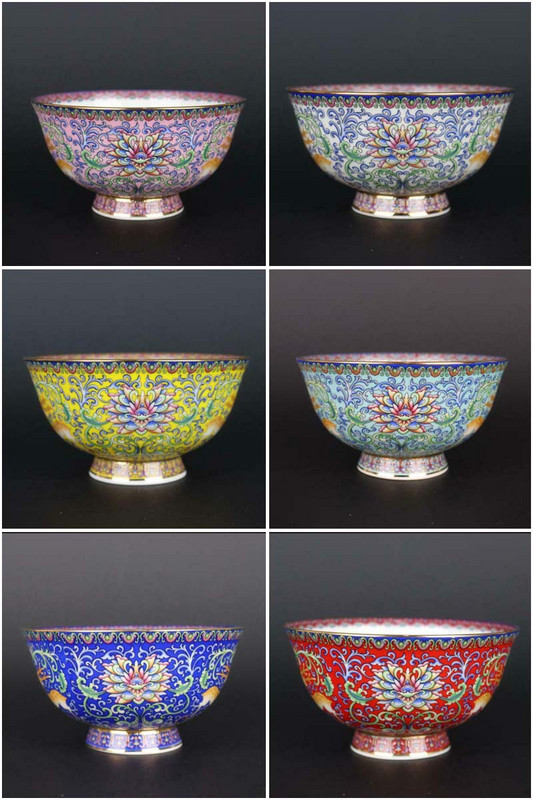 1 bucată 5 inch bol chinezesc Famille Rose porțelan glazurat cu flori de cerb, galben/alb/roz/albastru/roșu