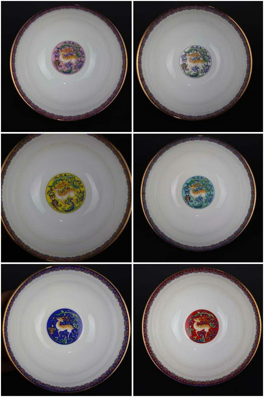 Čínska porcelánová miska Famille Rose, žltá, biela, ružová, modrá, červená, glazúra, s motívom jeleňovho kvetu, 4,5 palca, starožitná porcelánová miska