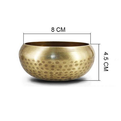Rézből készült aranyozott jóga énekes tál buddhizmus tibeti csakra meditáció énekes tálak 8 cm