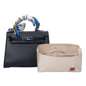 Se potrivește pentru Kelly 25 28 32 Organizator cu clapetă din pânză satinată pentru geantă de machiaj Organizator pentru genți de mână de călătorie Genți portabile pentru cosmetice