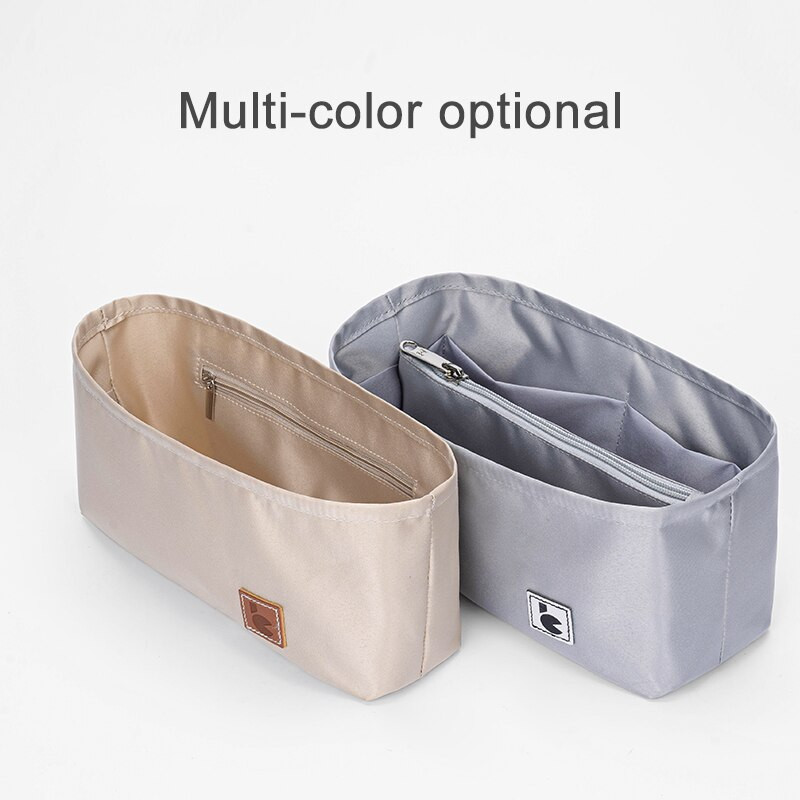 Se potrivește pentru Kelly 25 28 32 Organizator cu clapetă din pânză satinată pentru geantă de machiaj Organizator pentru genți de mână de călătorie Genți portabile pentru cosmetice