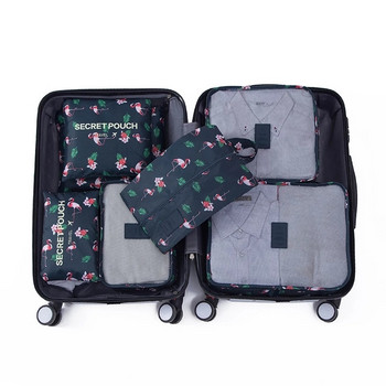 7 бр./компл. Чанти за съхранение на багаж с голям капацитет за опаковане на кубични дрехи Бельо Козметична чанта за органайзер за пътуване Торбичка за тоалетни принадлежности