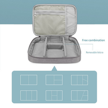 BUBM Electronic Organizer Θήκη βαλίτσας Πολυλειτουργική ψηφιακή τσάντα αποθήκευσης Καλώδια USB Power Bank Κιτ οικιακής συλλογής iPad
