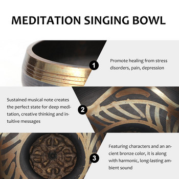 Тибетска звукова купа Духовни подаръци Стояща камбана Чакра Купа Звукова купа Комплект за медитация Купа за медитация
