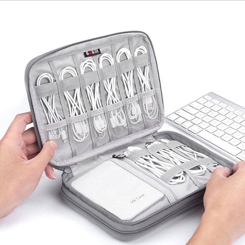 Prenosné cestovné USB dátové káble, úložné tašky, digitálne iPad slúchadlá, nabíjací kábel, powerbanka, sada, zipsové úložné puzdro, domáci organizér