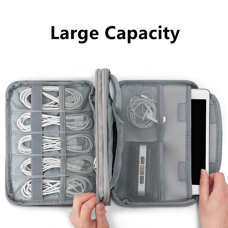 Prenosné cestovné USB dátové káble, úložné tašky, digitálne iPad slúchadlá, nabíjací kábel, powerbanka, sada, zipsové úložné puzdro, domáci organizér