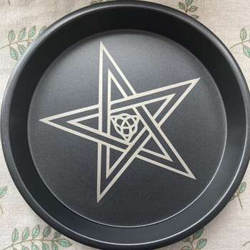 Astrology Moon Star Phase Candlestick Table Altar Plate Steel Candleholder Διακοσμητικός δίσκος αποθήκευσης Divination Wicca P15F