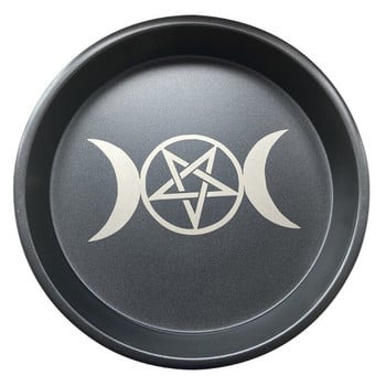 Astrology Moon Star Phase Candlestick Table Altar Plate Steel Candleholder Διακοσμητικός δίσκος αποθήκευσης Divination Wicca P15F