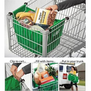 Пазарска чанта за супермаркет Екологична количка за количка Удебелени чанти за количка Дамски чанти с голям капацитет Сгъваема дамска чанта за количка за многократна употреба