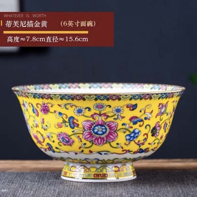 1 db 6 hüvelykes tésztatál kínai Jingdezhen Famille rózsa porcelán arany szélű kedvező dizájn tál dekoratív étkészlet