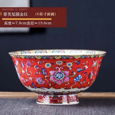 1 db 6 hüvelykes tésztatál kínai Jingdezhen Famille rózsa porcelán arany szélű kedvező dizájn tál dekoratív étkészlet