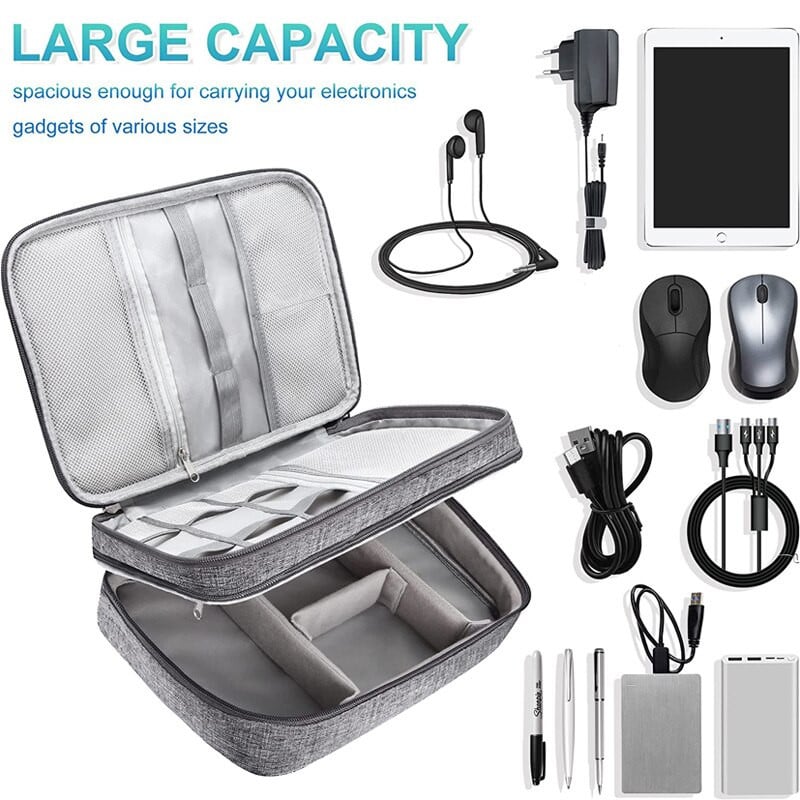 Vandeniui atsparus skaitmeninis elektroninis organizatorius Kabelio laikymo krepšys Nešiojamas USB duomenų linijos įkroviklis Kištukas saugojimo krepšys Kelioninio kabelio laikiklis
