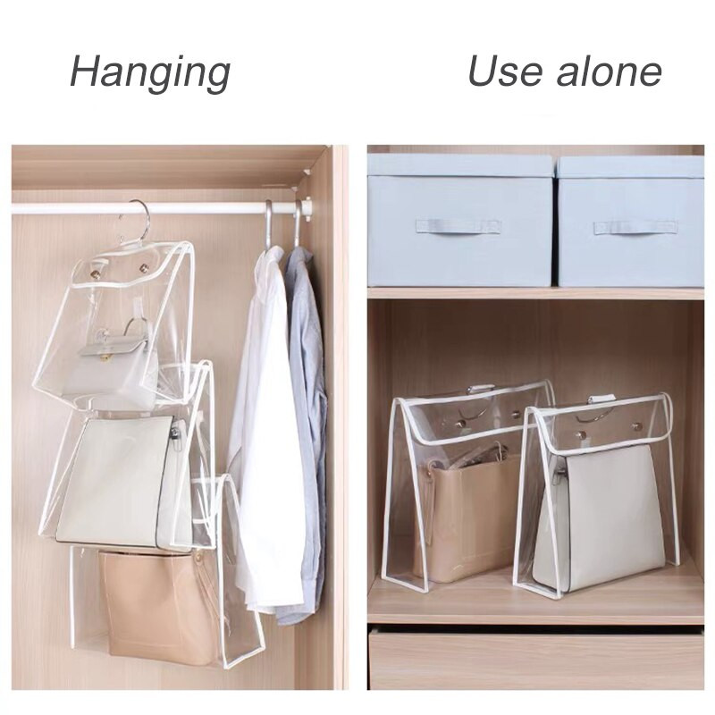 Rankinės dulkių dangtelis pakabinamas krepšys, spinta spinta, skaidrus laikymo maišelis TPU apsauginis dulkių maišelis, skirtas prabangiai rankinei