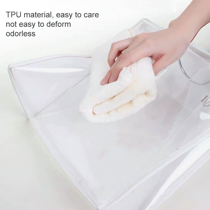 Rankinės dulkių dangtelis pakabinamas krepšys, spinta spinta, skaidrus laikymo maišelis TPU apsauginis dulkių maišelis, skirtas prabangiai rankinei