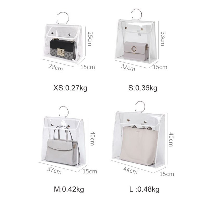 Rankinės dulkių dangtelis pakabinamas krepšys, spinta spinta, skaidrus laikymo maišelis TPU apsauginis dulkių maišelis, skirtas prabangiai rankinei