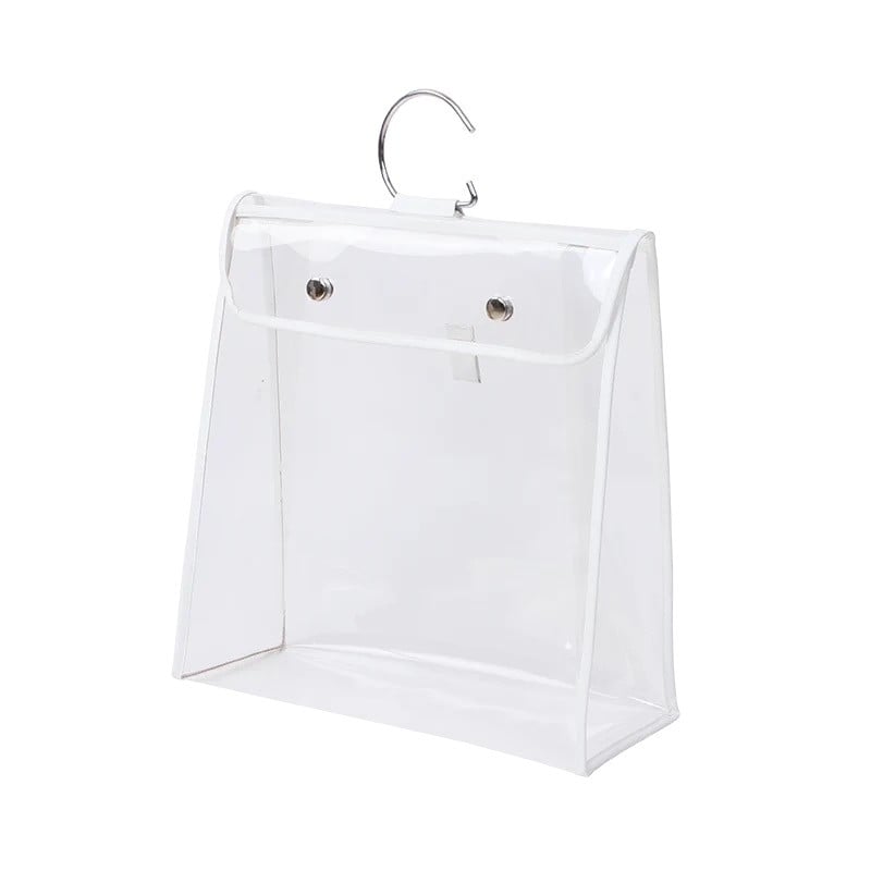 Rankinės dulkių dangtelis pakabinamas krepšys, spinta spinta, skaidrus laikymo maišelis TPU apsauginis dulkių maišelis, skirtas prabangiai rankinei