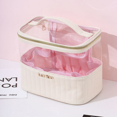 Dámska cestovná úložná toaletná taška, vodotesná PVC kozmetická prenosná priehľadná make-up taška