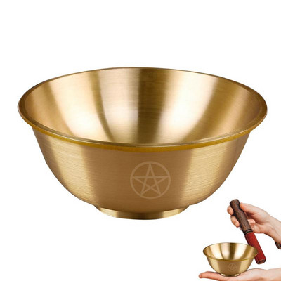 Χάλκινο μπολ Triple Moon Pentacle Ofering Bowl Triple Moon Pentacle Χάλκινα μπολ Διακοσμητικό Θιβετιανό βουδιστικό μπολ για γιόγκα