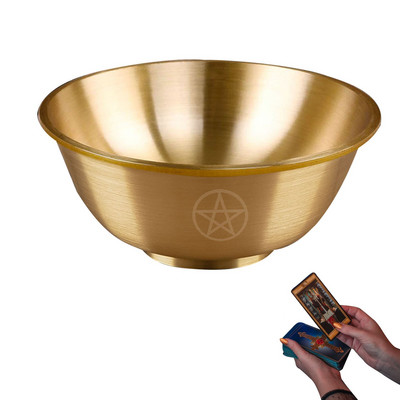 Medená misa Trojitý mesačný pentagram Obetná misa Trojitý mesačný pentagram Medené misky Dekoratívna tibetská budhistická misa na jogu